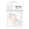 2 perles silicone coeur - 29 x 19 x 12 mm - blanc