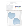 2 perles silicone coeur - 29 x 19 x 12 mm - bleu pastel