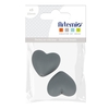 2 perles silicone coeur - 29 x 19 x 12 mm - gris