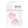 2 perles silicone coeur - 29 x 19 x 12 mm - rose poudr