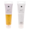 2 tubes de peinture acrylique 100 ml - blanc & or