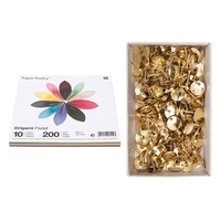 200 feuilles origami pastel 15 x 15 cm + 150 punaises dor