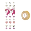 23 stickers 3D Licorne + masking tape dor
