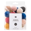 24 pompons en laine teintes nature