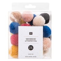 24 pompons en laine teintes nature