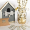 25 pailles en papier 20 cm - dor