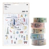 260 autocollants & 5 masking tapes Villes & Monuments du monde