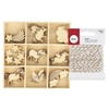 27 mini silhouettes bois Arc-en-ciel + Ficelle dor