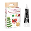 3 colorants en poudre vert,  rouge et dor