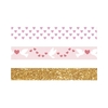 3 masking tapes St Valentin curs,  colombes et dor