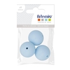 3 perles silicone rondes - 15 mm - bleu pastel