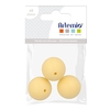 3 perles silicone rondes - 15 mm - jaune