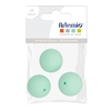 3 perles silicone rondes - 15 mm - vert d