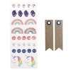 30 stickers 3D Arc-en-Ciel + 20