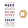 30 stickers 3D Arc-en-Ciel + masking tape dor