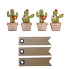 4 autocollants bois Cactus 6, 5 cm + 20