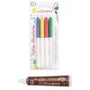 4 feutres alimentaires jaune,  vert,  rose,  bleu + 1 Stylo chocolat