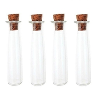 4 mini tubes en verre 4 cm