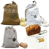 4 sacs de conservation alimentaires en tissu: ail,  oignons,  pommes de terre,  pain