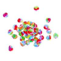 40 pompons en acrylique - Arc en ciel