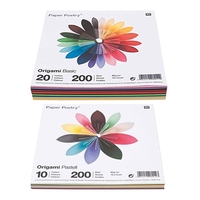 400 feuilles pour origami Basic + Pastel 15 x 15 cm