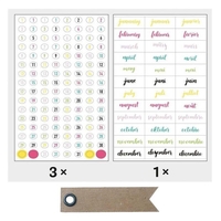 420 stickers dates Bullet journal couleurs vives + 20