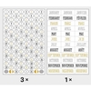 420 stickers dates pour Bullet journal - noir-gris-dor