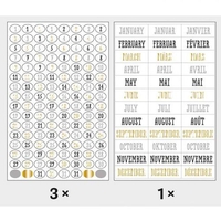 420 stickers dates pour Bullet journal - noir-gris-dor