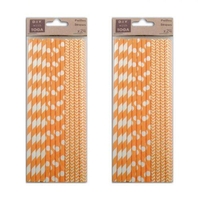 48 pailles en papier orange