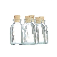 5 mini bouteilles en verre 6 cm avec bouchon li