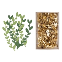 6 feuilles de papier sauge alpine + 150 punaises dor