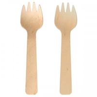 6 fourchettes en bois 10, 5 cm