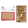 6 marque-places kraft rouge + 150 punaises dor