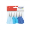 6 pompons bleus
