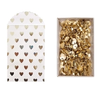 6 sachets papier coeurs argent