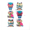 6 stickers 3D hibou & chouette 4, 5 cm