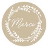 60 stickers kraft Merci