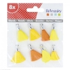 8 pompons jaune-orange