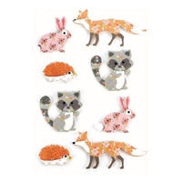 8 stickers 3D - Animaux de la for