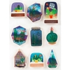 9 stickers 3D Succulentes en bocal