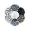 Assortiment de perles en plastique noir - 130 g