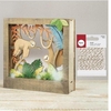Cadre 3D en bois Paresseux 24 x 24 x 6, 5 cm + Ficelle dor