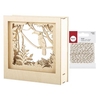 Cadre 3D en bois Toucan 24 x 24 x 6, 5 cm + Ficelle dor