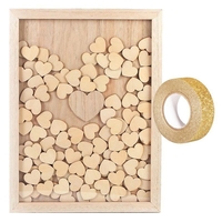 Cadre en bois personnalisable 30 x 42 cm 100 messages coeurs + masking tape dor