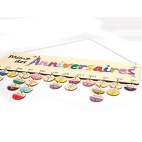 Calendrier des Anniversaires en bois 40 x 12 cm