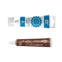 Colorant alimentaire en gel bleu + Stylo chocolat