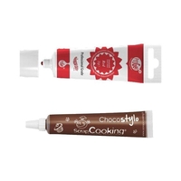 Colorant alimentaire en gel rouge + Stylo chocolat