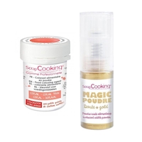 Colorant alimentaire en poudre corail + Poudre alimentaire iris