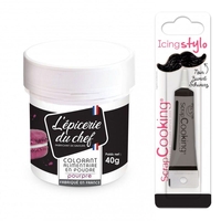 Colorant alimentaire en poudre pourpre 40 g + Stylo gla