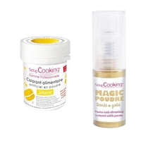 Colorant alimentaire Jaune + Poudre iris